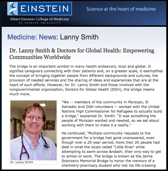 Einstein Newsletter Article on Einstein Website